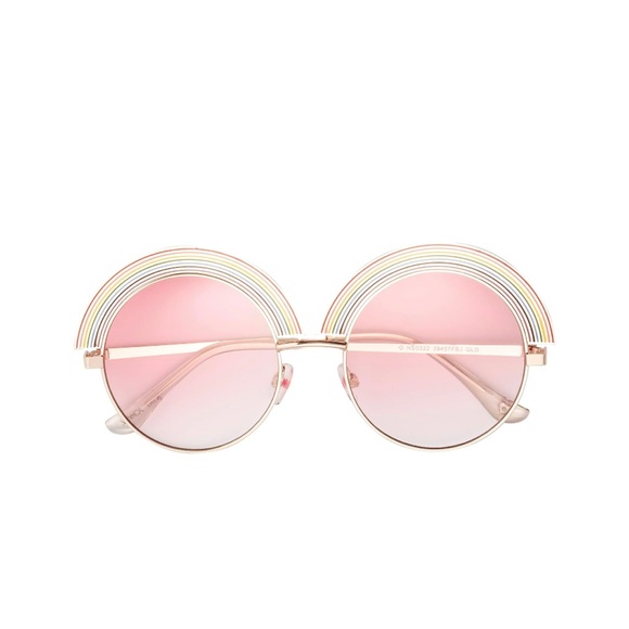 Betsey Johnson Women's Over The Rainbow Novelty Sunglasses, Gold, 144 mm - Picture 3 of 5